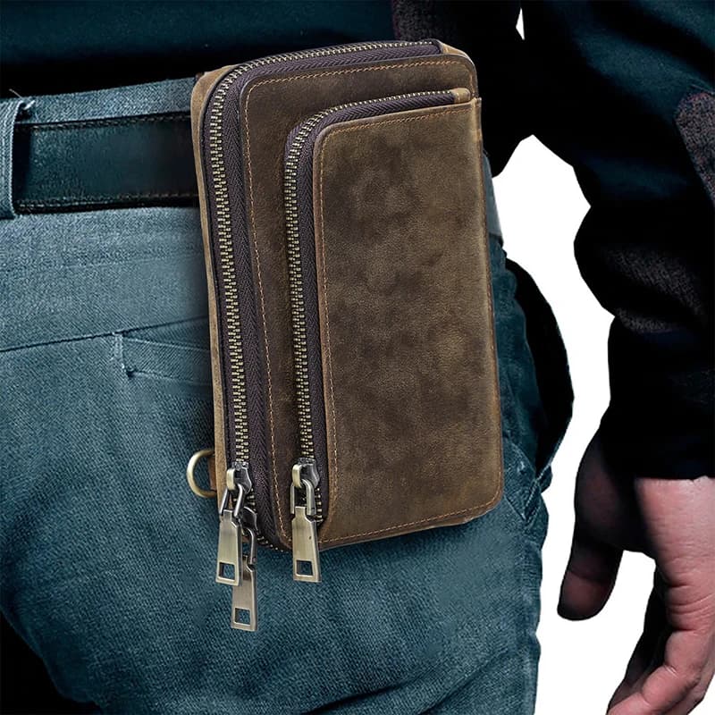 Borsa a tracolla da uomo in vera pelle Casual piccola borsa a tracolla borsa a tracolla Design da viaggio cintura da uomo marsupio per custodia da 6.7 pollici