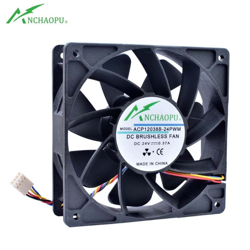 ACP12038B-24PWM Ventola da 120 mm 12 cm 120x120x38 mm DC24V 0,37 A Doppia sfera 4 linee Ventola di raffreddamento con controllo della velocità PWM per custodia inverter