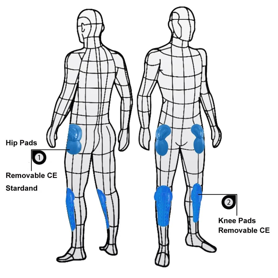 Lnsert cuscinetti protettivi per anca al ginocchio con armatura a nido d'ape in Gel di silice per la sostituzione di pantaloni da equitazione per motociclette (2 X ginocchiere + 2 X cuscinetti per anca)