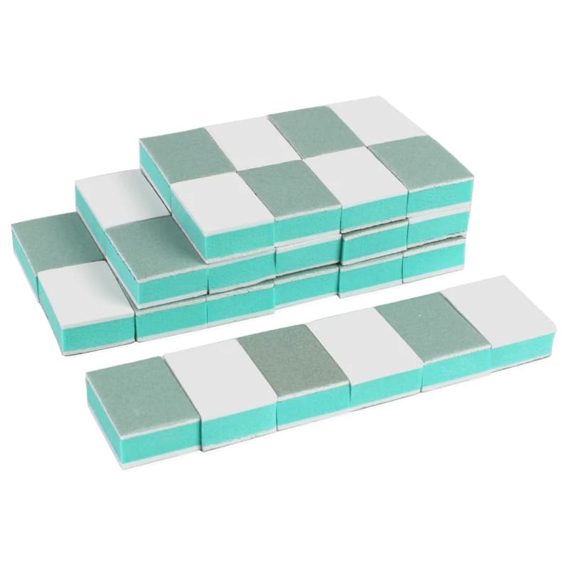 50/100 Pezzi Mini Blocchetti Lucidanti per Unghie 1000/4000 Grit, Cubetti Lucidanti in Spugna a Doppia Faccia per Lucidatura Unghie Naturali e Pedicure