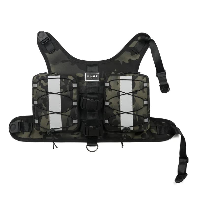Marsupio per cani da viaggio portatile mimetico trasportino per cani all'aperto per Bulldog francese Pug gilet tattico riflettente per cani
