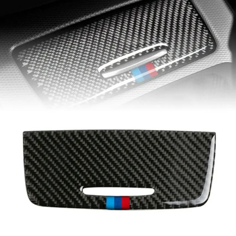 1PC Per BMW serie 3 E90 E92 2005-2012 adesivo In Fibra di Carbonio Interni Scatola di Immagazzinaggio Auto Pannello di Rivestimento Della Copertura decalcomanie Accessori Auto