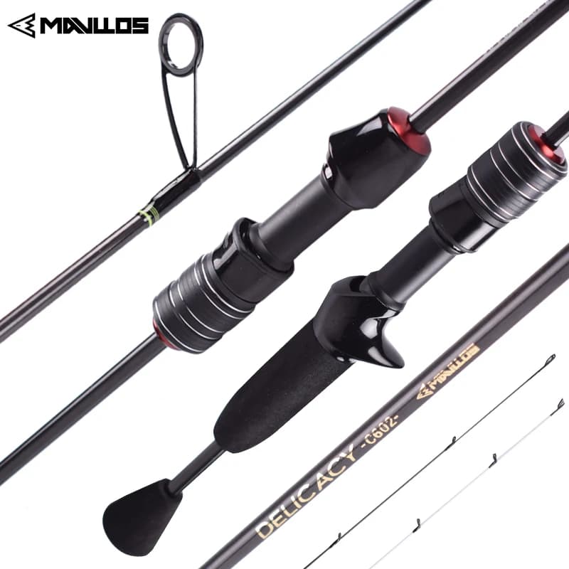 Mavllos DELICACY LW 0.6-8g UL Canna da pesca Casting Canna da spinning Ultraleggera in fibra di carbonio cava + solida 2 punte Bait Casting Rods
