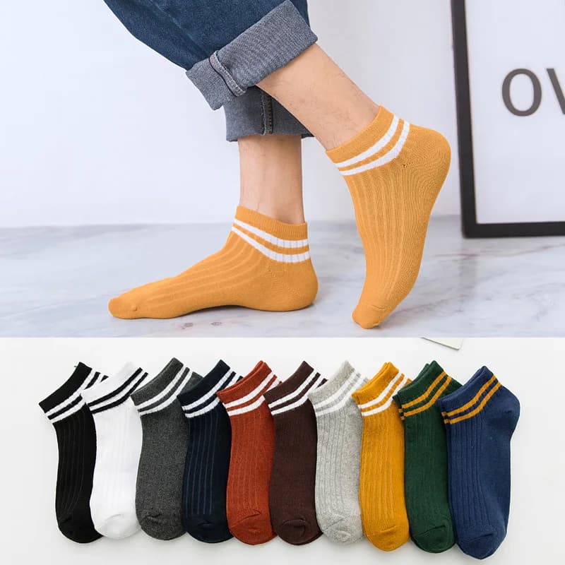3 Pairs/lot Men Short Socks Funny Colorful Harajuku Underwear Breathable Sport Spring Autumn Male Ankle Sock Calcetines Meias