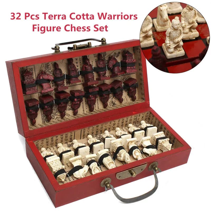 Pezzi degli scacchi cinesi antichi in legno Set Gioco da tavolo Giocattoli per il tempo libero in famiglia Scacchi cinesi