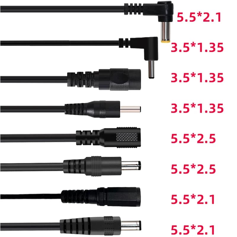 25CM 5.5*2.1mm 3.5*1.35mm Female Male DC Power Cable 5.5*2.5mm LCD LED Data Line Monitor Extension Wire DC Power Cord