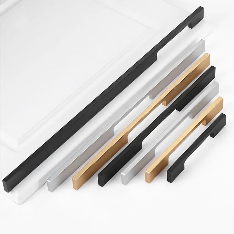 Maniglia per guardaroba lunga nero oro argento armadio da cucina cassetto armadio tirare barra per mobili in lega di alluminio 15cm-120cm