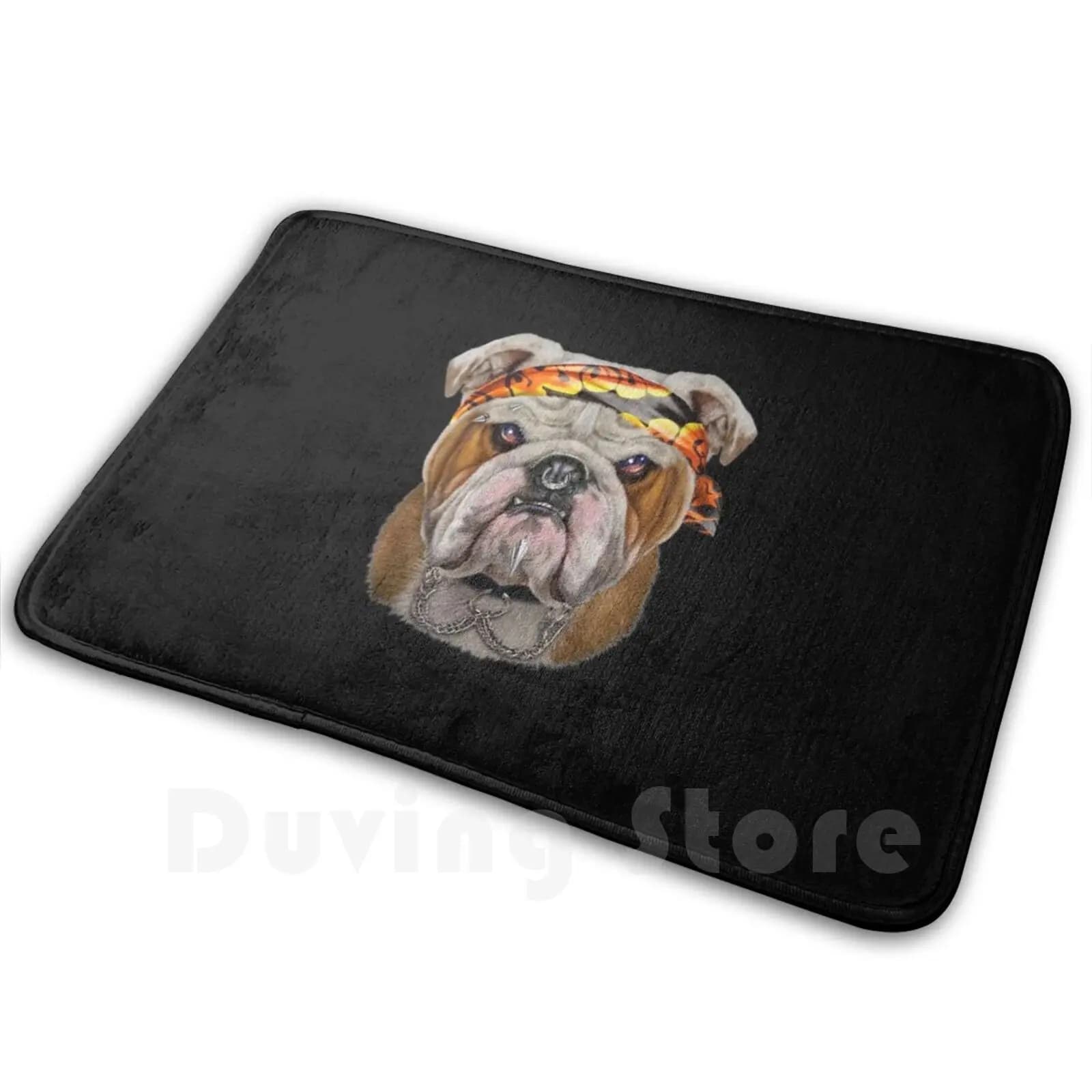 Bulldog inglese in stile punk rock tappeto tappeto cuscino morbido Bulldog inglese in stile punk cani amante dei cani amore