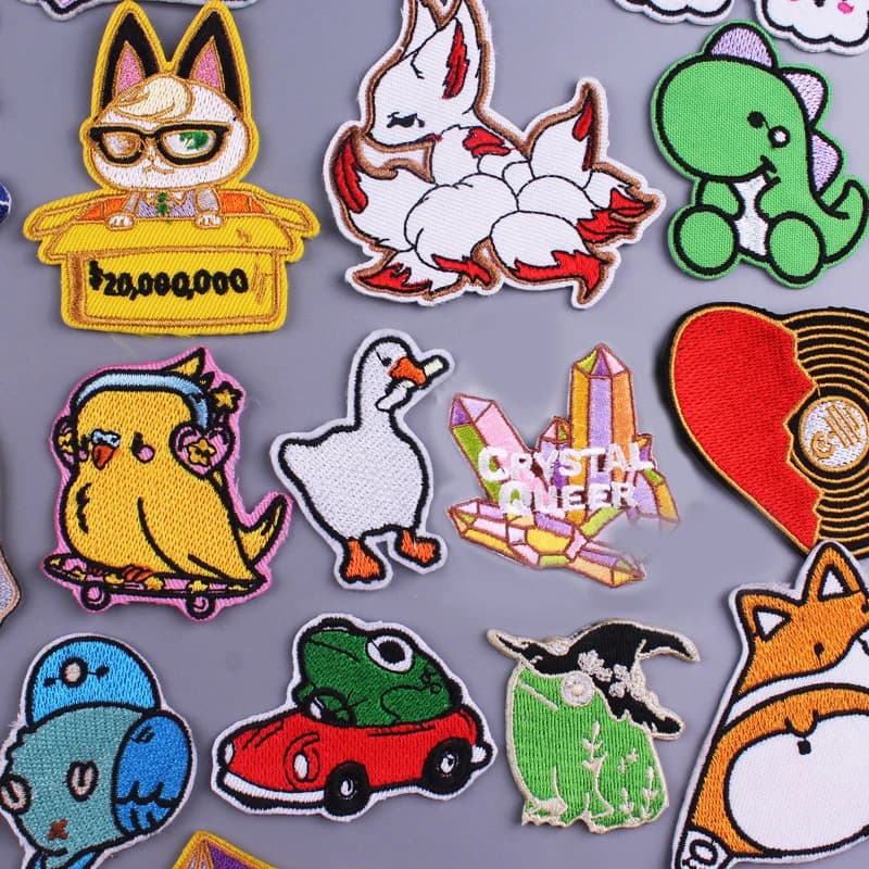 Toppa per cartoni animati animali/toppe ricamate toppe ricamate per abbigliamento ferro su toppe per vestiti adesivi strisce su t-shirt