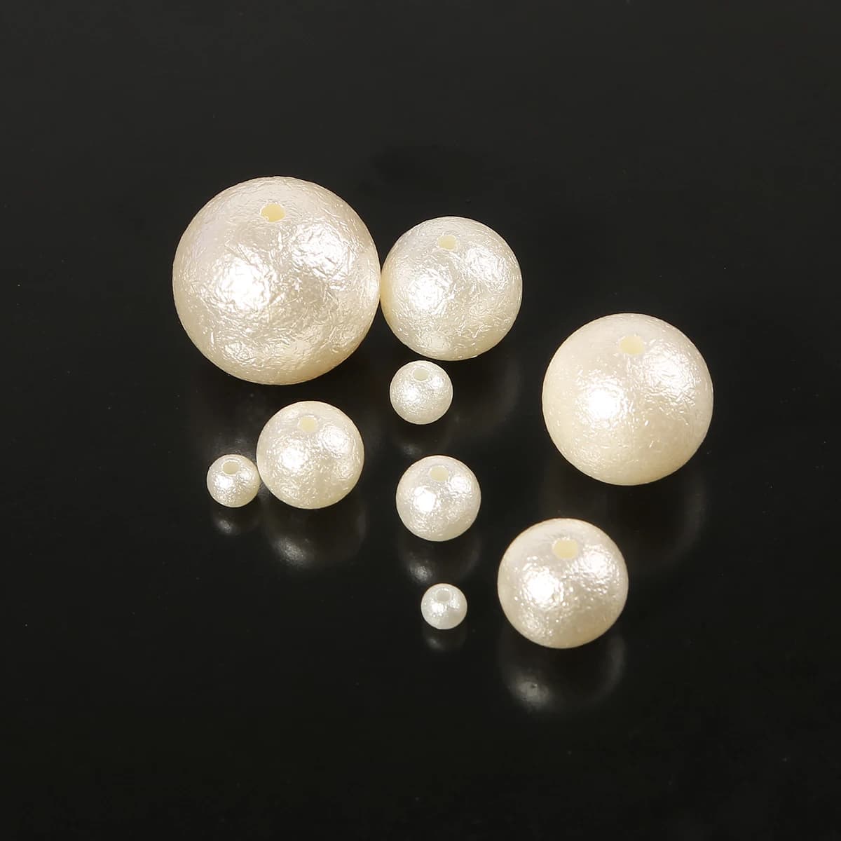 4-20mm 10 ~ 500 pz ABS bianco imitazione perle perline perline tonde rughe smalto opaco distanziatori di perle allentate per la fabbricazione di gioielli