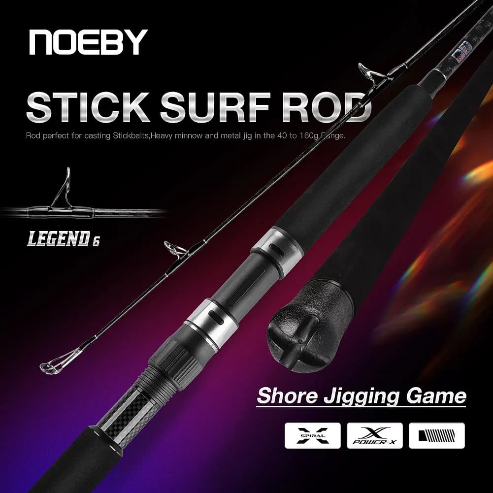 NOEBY Stickbait Surf Canna da Spinning 2.6m 2.75m 3.05m 2 Sezione H XH Power Lure 40-160g Shore Jigging per Canna da pesca in mare d'acqua salata