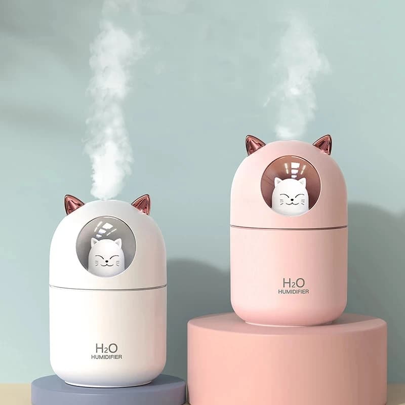 Xiaomi 300ML USB Air Umidifier Ultrasonic Cool Mist Maker Fogger con lampada colorata Cute Cat Mini diffusore di aromi Humidific