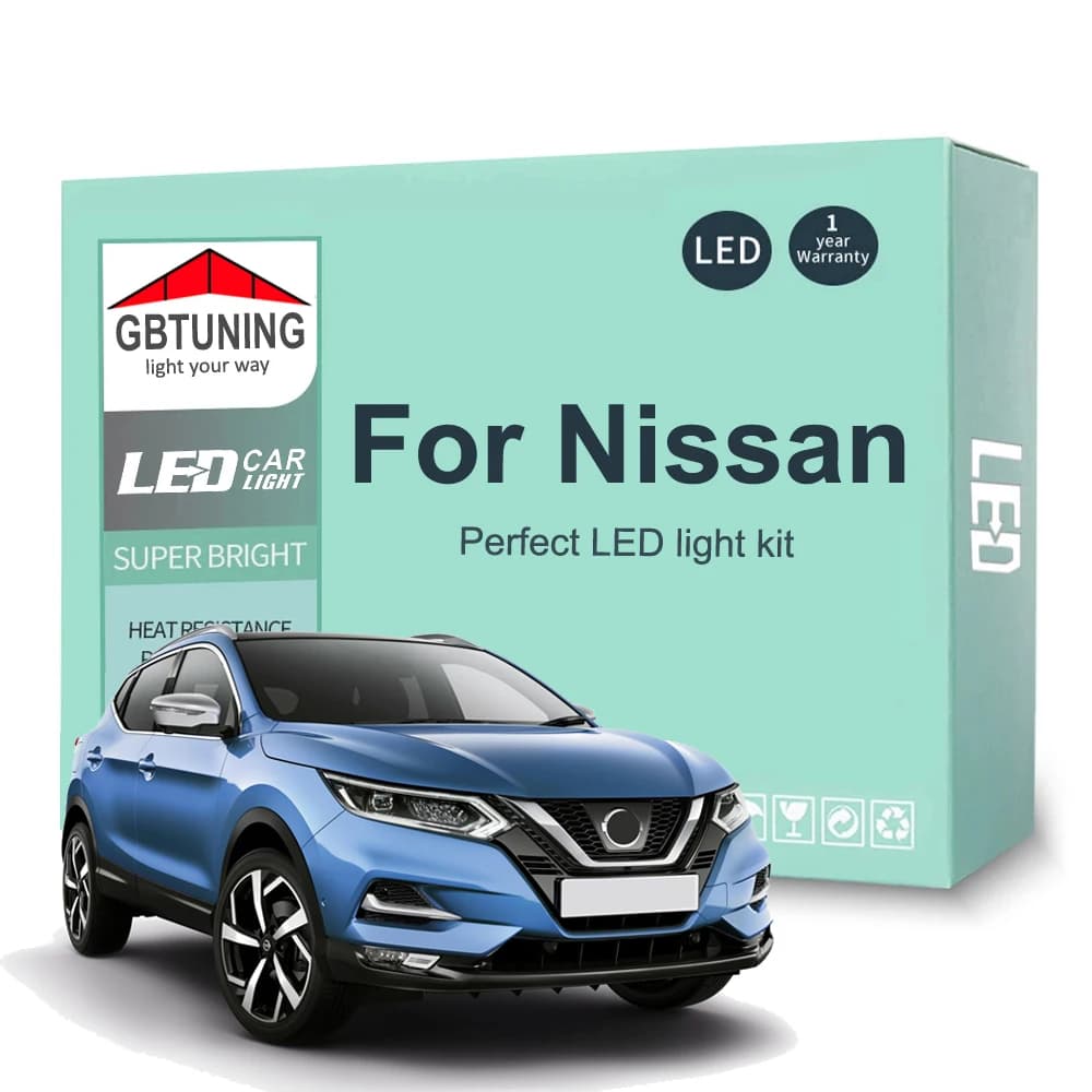 Kit luce interna a LED per Nissan Qashqai J10 J11 J12 X Trail T30 T31 T32 Calci Juke Pathfinder R51 R52 Murano Patrol Y61 Y62