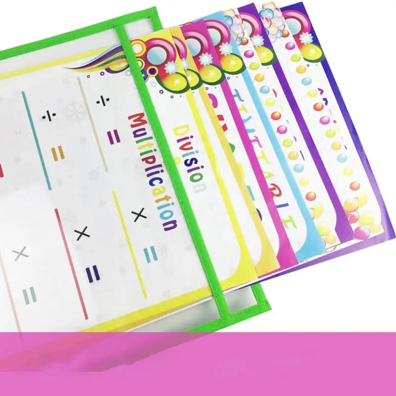10Pcs Secco Cancellare Cartella Archivio Borsa Per Documenti Per Riutilizzabile di Scrittura E di Pulitura Per Ufficio E Materiale Scolastico