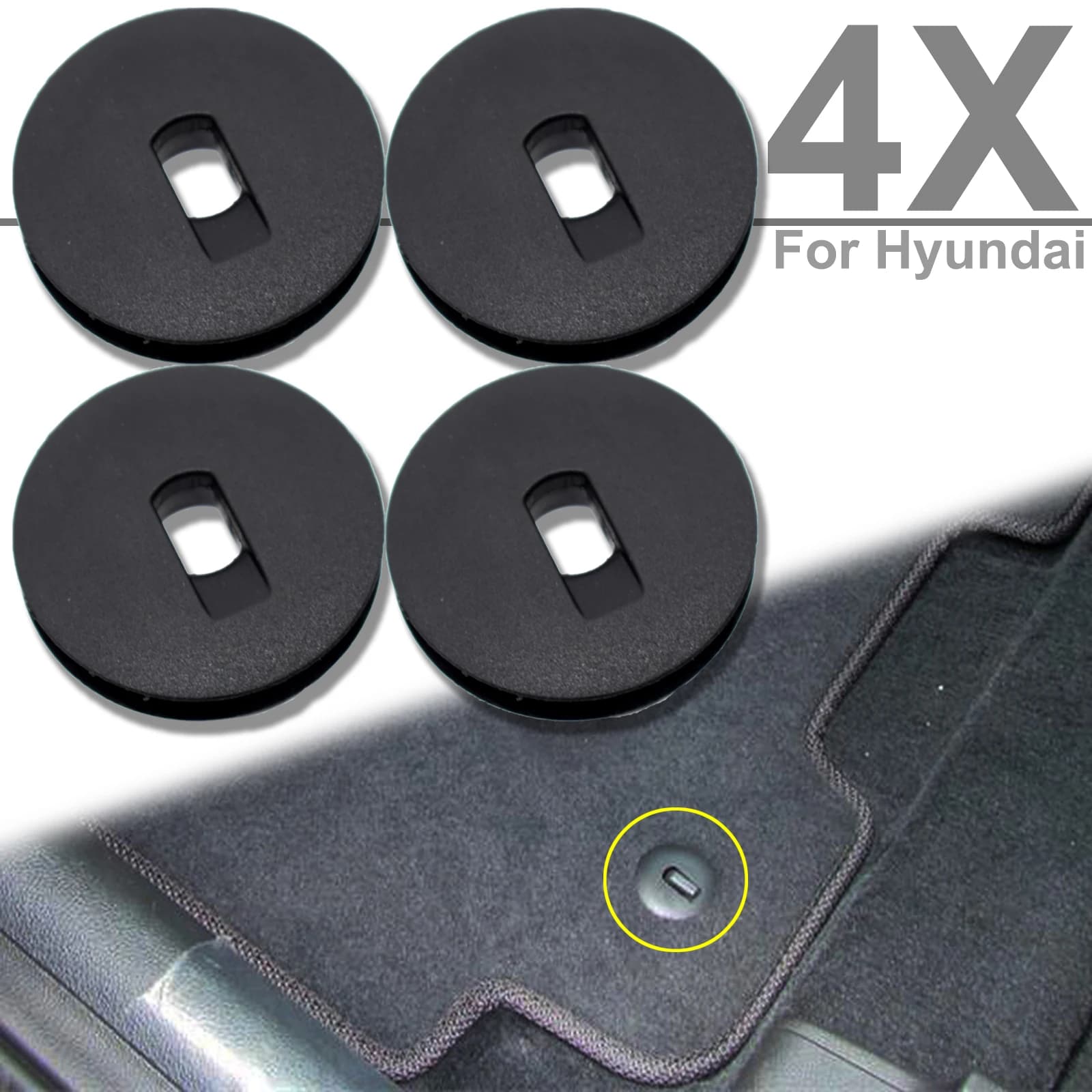 4 pcs clip car mat clamps fastening stop carpet for Hyundai Accent Solaris Elantra Tucson Kona Veloster