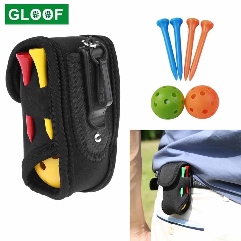 Marsupio per palline da golf con set di 2 palline e 4 magliette, mini marsupio portatile per palline da golf