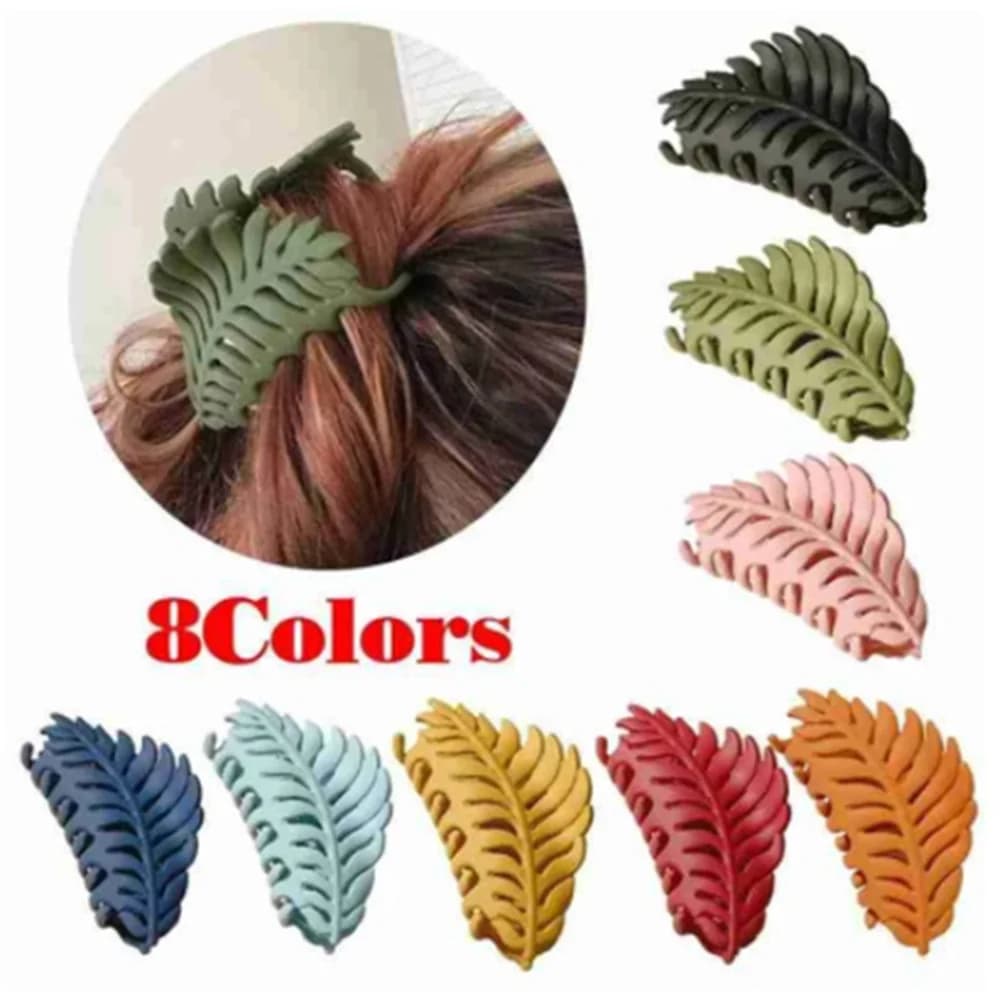 Nuova clip per artigli per capelli a foglia grande per donna Mollette in acrilico opaco Forcine per capelli in tinta unita Ins semplici accessori per copricapo
