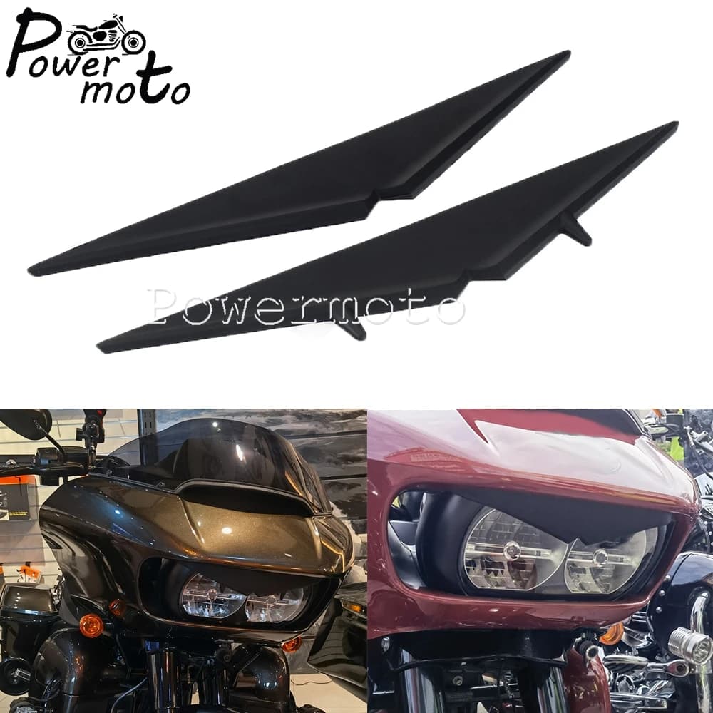 Faro del motociclo Faro Sopracciglio Palpebra Adesivo Visiera Trim Per Harley CVO Road Glide Ultra Limitata FLTRK FLTRU FLTRX FLTRXS