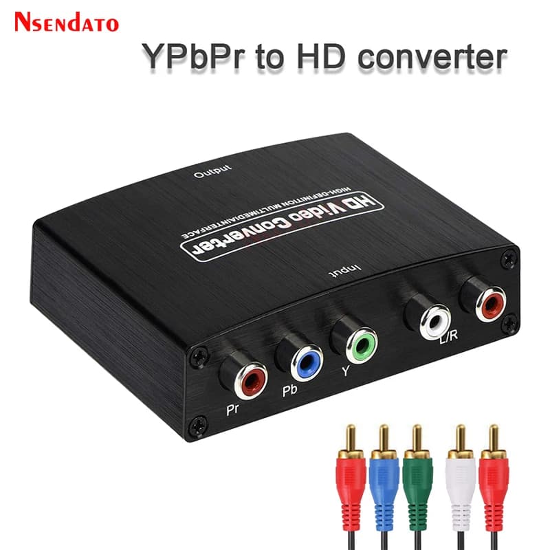 Video Converter Audio YPbPr to HDMI-compatible 1080P, HD RCA Adapter for PS2 DVD PSP Xbox HDTV