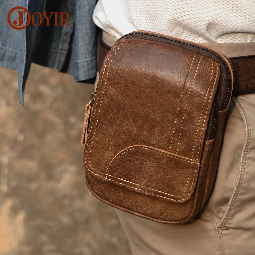 JOYIR marsupio in vera pelle marsupio per telefono maschile marsupio marsupio per uomo pelle bovina moda uomo marsupio marsupio