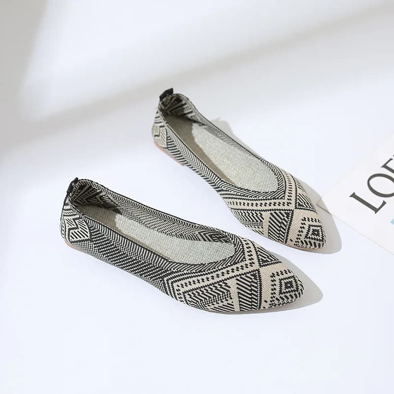 Spring Summer Women Flat Shoes Pointed Toe Knitted Loafers Comfort Slip On Women's Ballet Flats Soft Soles Casual Shoes WSH4232
