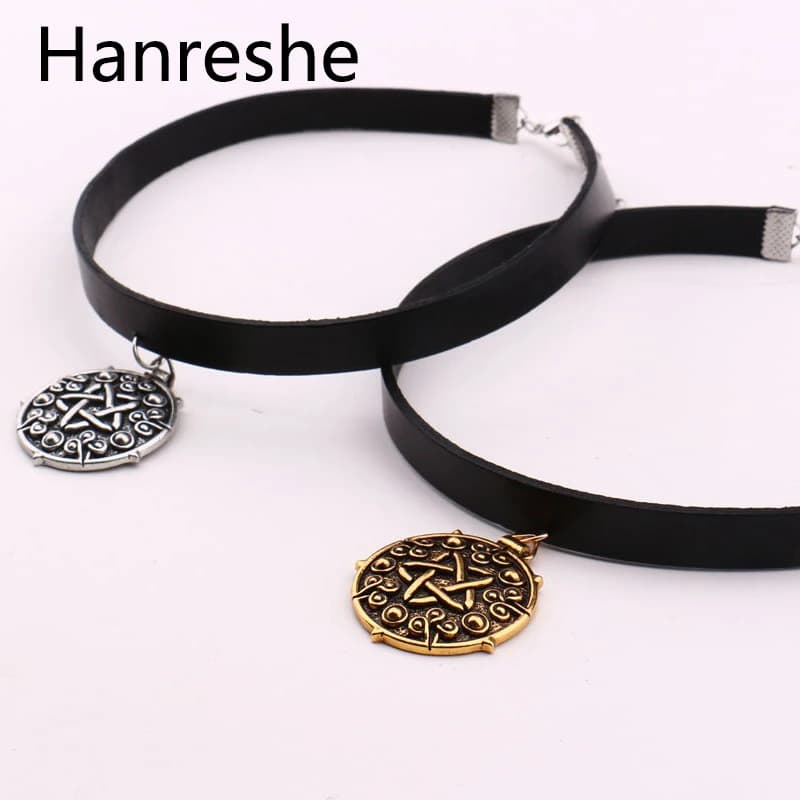 Witcher 3 medaglione 32cm + 5cm collana girocollo in pelle il gioco di caccia selvaggia gioielli Cosplay ciondolo gotico Color argento regali donna