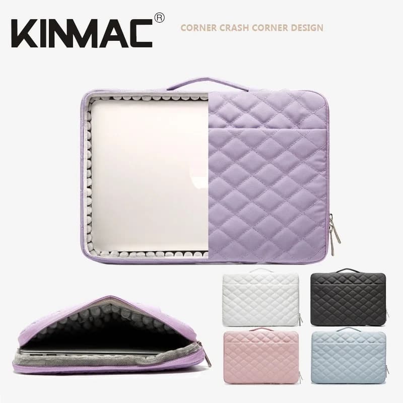Borsa per laptop di marca Kinmac 12,13,3,14,15,4,15,6,16 pollici, custodia per borsa da donna da donna con ricamo per MacBook Air Pro M valigetta Drop