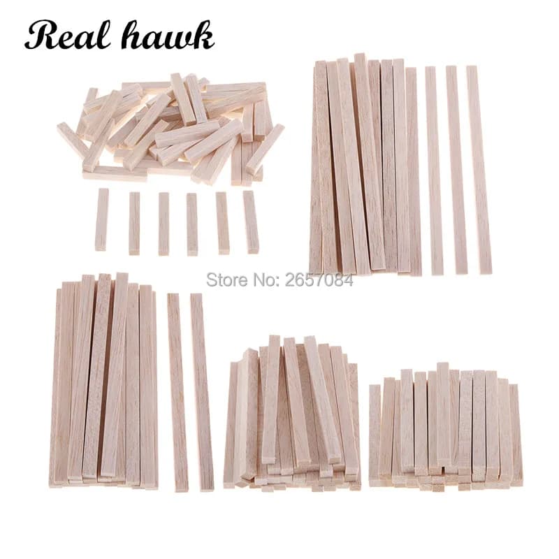 5x5mm lungo 50/80/100/130/150mm Quadrato Bastone di Legno di Balsa Tassello di Legno Blocco per I Bambini Modellismo Ornamenti FAI DA TE