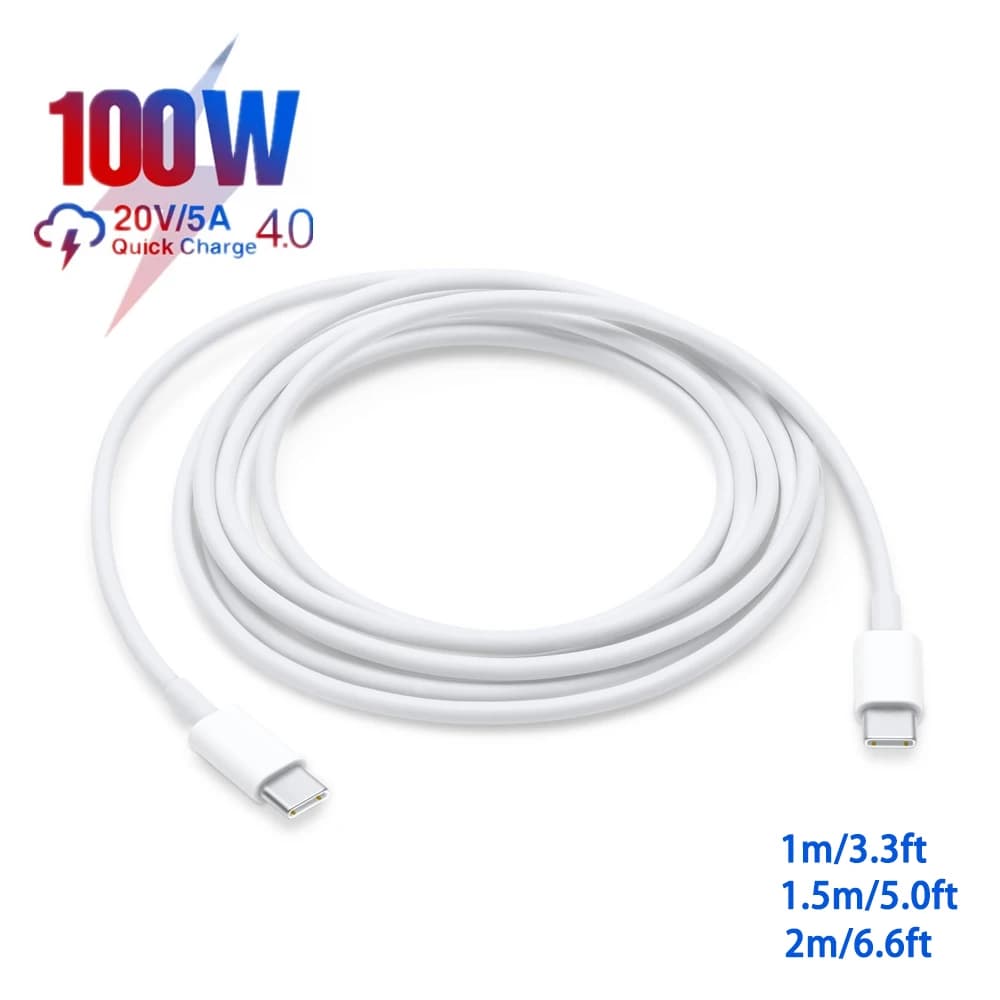 Cavo USB C a USB tipo C da 200 W 5A PD Caricatore per telefono a ricarica rapida Cavo USB-C per Xiaomi Huawei Samsung Macbook m1 iPad Pro Air