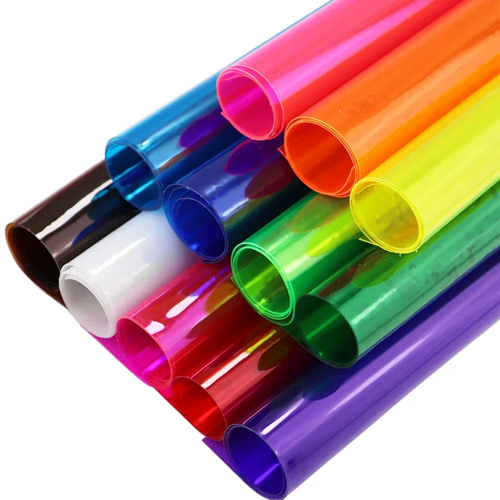 30x120 cm Rotolo Neon Rosa Colorato Trasparente Trasparente Pellicola in PVC Vinile Tessuto in ecopelle Panno di vetro morbido Impermeabile per borsa BH050