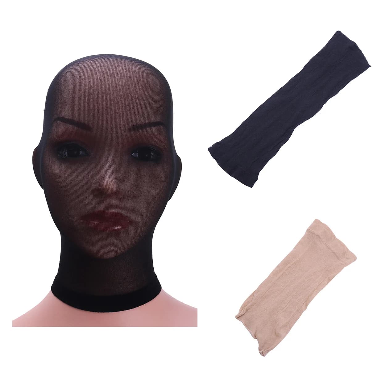 Calze unisex Copricapo Maschera completa Uomo Donna Cosplay sexy Calze Cappuccio Maschera erotica trasparente per copricapo per giochi di ruolo Puntelli per costumi