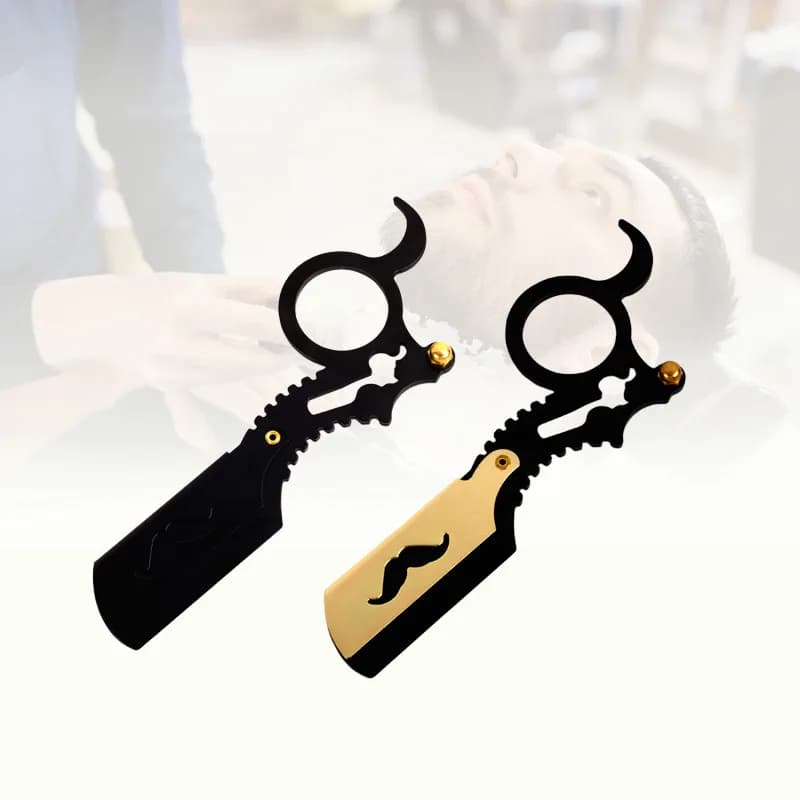 Straight barber shaver cut shaving hair eyebrow shaving tools manual shaving shaving razor haircut blades ring shape