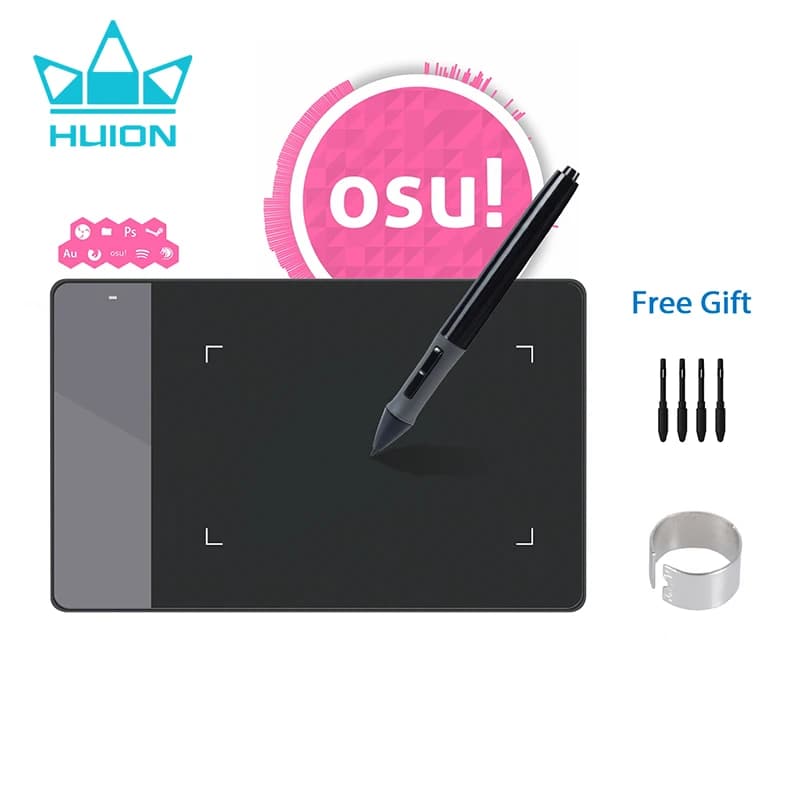 HUION 420 tavoletta grafica OSU Gaming tavoletta digitale con penna per disegnare 4x2.23 pollici firma Pad principianti regalo per bambini