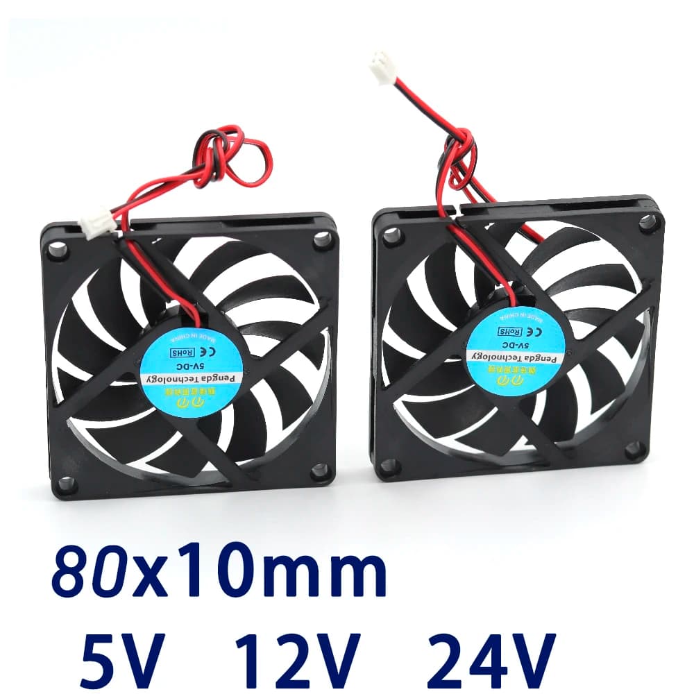 Ventola per stampante 3d 8010 2pin 80mm 80x80x10mm 8cm scheda grafica DC 5V / 12V 24V 2P 1 pz