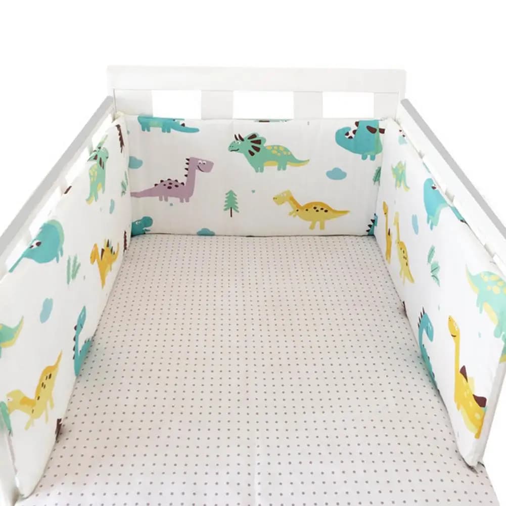 Baby Crib Bumper Cotton Cartoon Dinosaur Thicken One-piece Crib Around Cushion Cot Protector Pillows Newborns Bedding Decor
