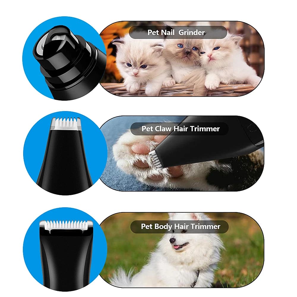 Tagliacapelli elettrico per animali domestici Tagliaunghie per cani 4 in 1 per smerigliatrici per cani Pet Silenzioso Zampe di gatto Toelettatura delle unghie Trimmer ricaricabile
