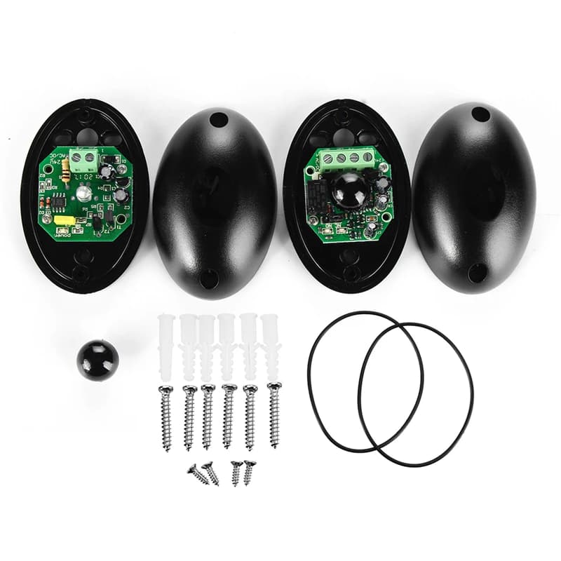 Rilevatore di barriera con sensore a raggio infrarosso attivo a forma di uovo 12V/24V con 2 fotocellule per cancelli per porte di garage