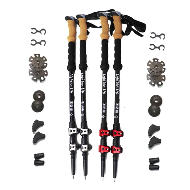 Nordic Trekking Stick with 2-piece Aluminum Alloy Quick Lock with Accessories for a variety of terrain scenarios
