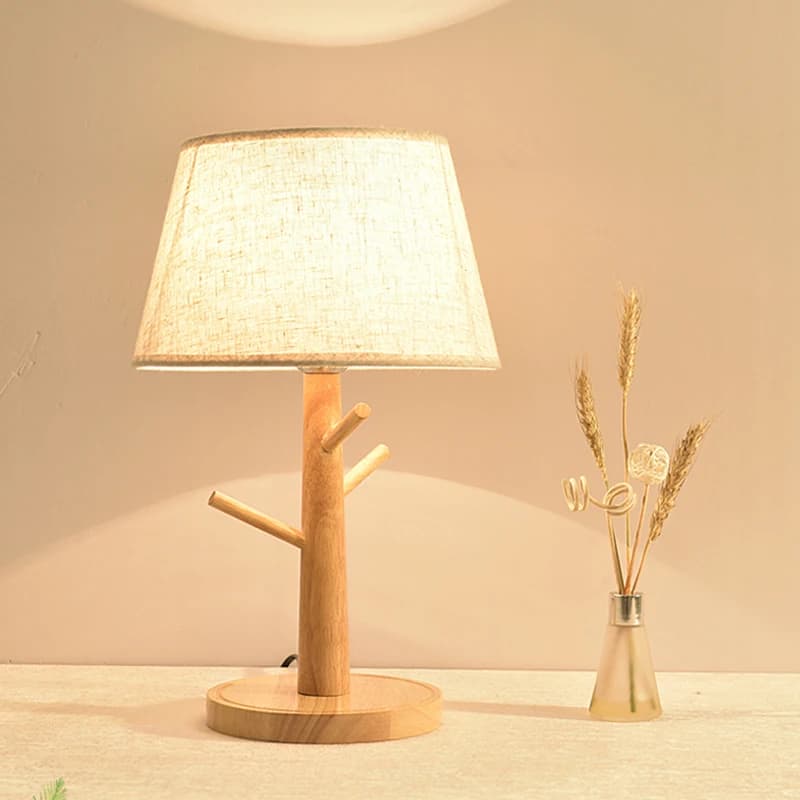 Lampada da tavolo nordica in legno camera da letto comodino luce notturna flexo lampada da scrivania a led Studio decorazioni per la casa Lampada da tavolo in legno giapponese con gancio
