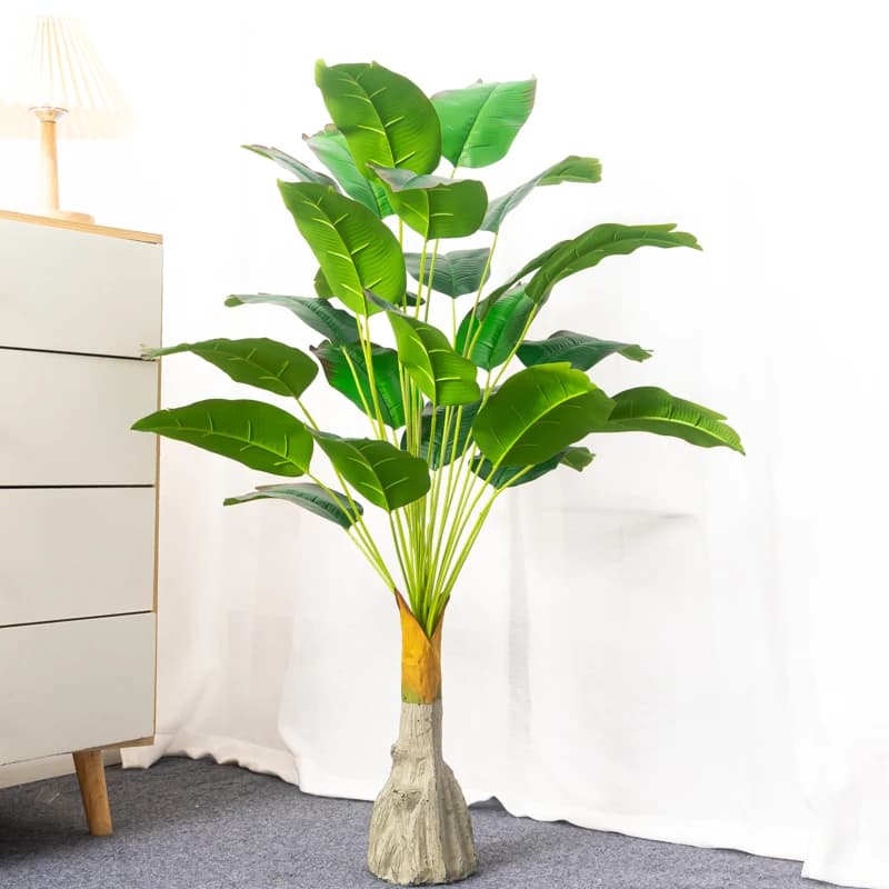 100cm 24 teste albero di Banana artificiale grandi piante tropicali foglie di palma finte foglie di plastica Monstera albero di Musa per la decorazione autunnale
