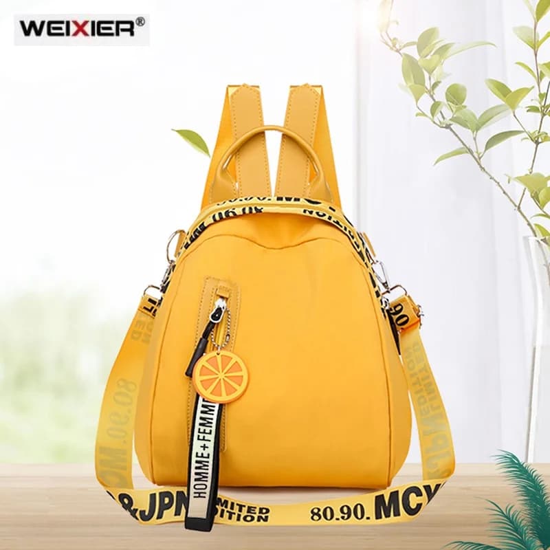 Zaino da donna casual lettera zaini da viaggio multi-tasca multifunzione borsa da scuola femminile per borse a tracolla per adolescenti piccola