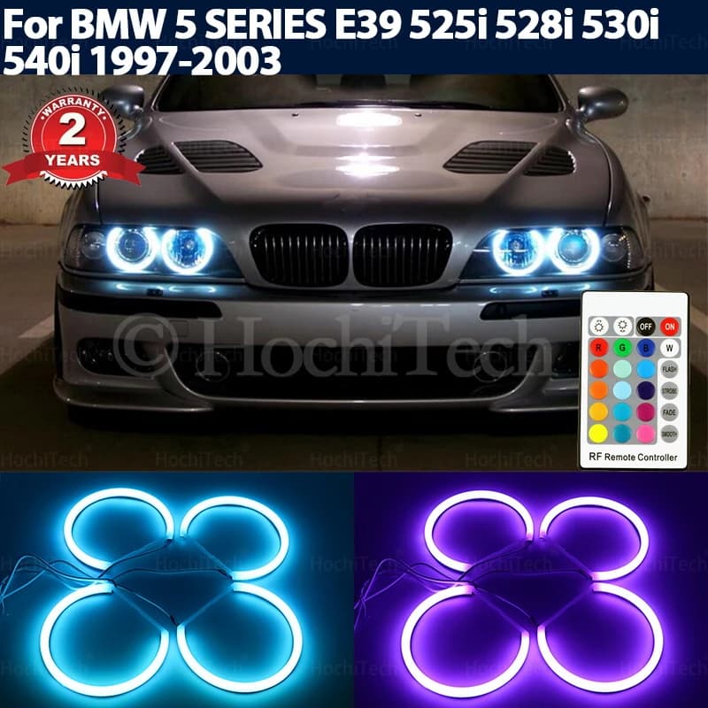 Angel Eyes ring kit in cotton RGB 4D 16 colors Flash for BMW SERIE 5 E39 525i 528i 530i 540i 1997-2003
