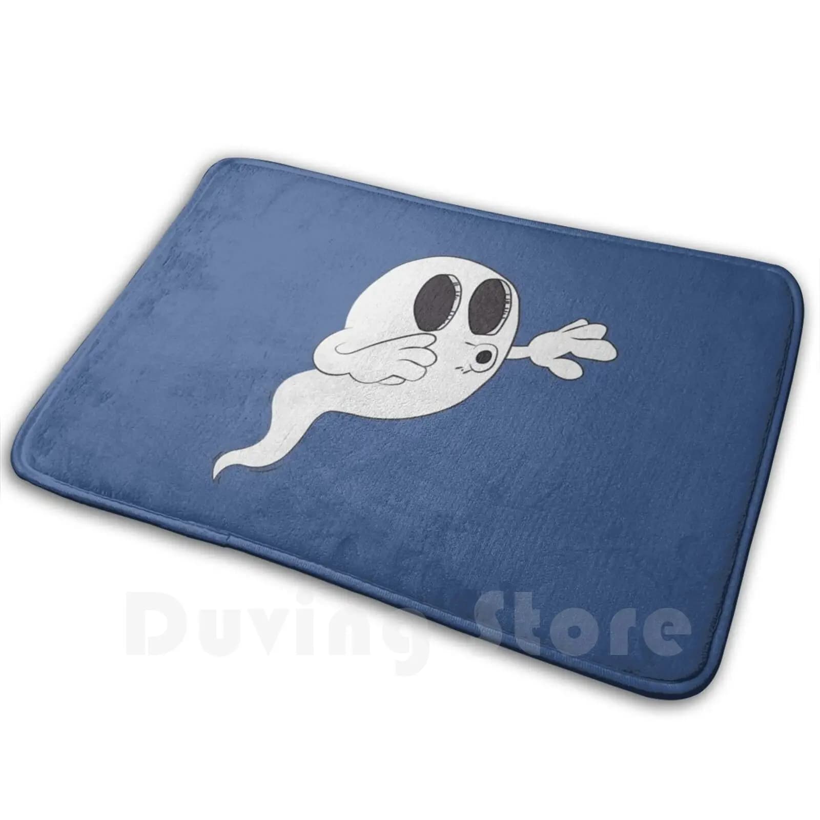Tappeto fantasma stile Cuphead Tappetino morbido antiscivolo Fantasma Cuphead Fear Terror Chilling Grigio Halloween