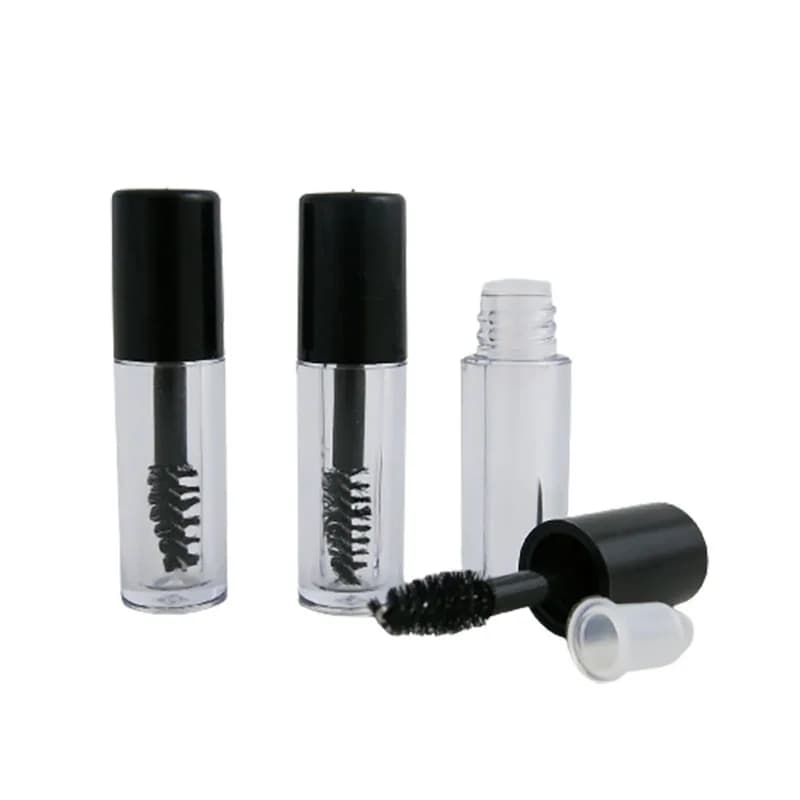 Small Cute1ML Transparent Mascara Pipe Eyelash Cream Bottle Liquid Bottle Cosmetic Sample Container With Black Sealing Cap
