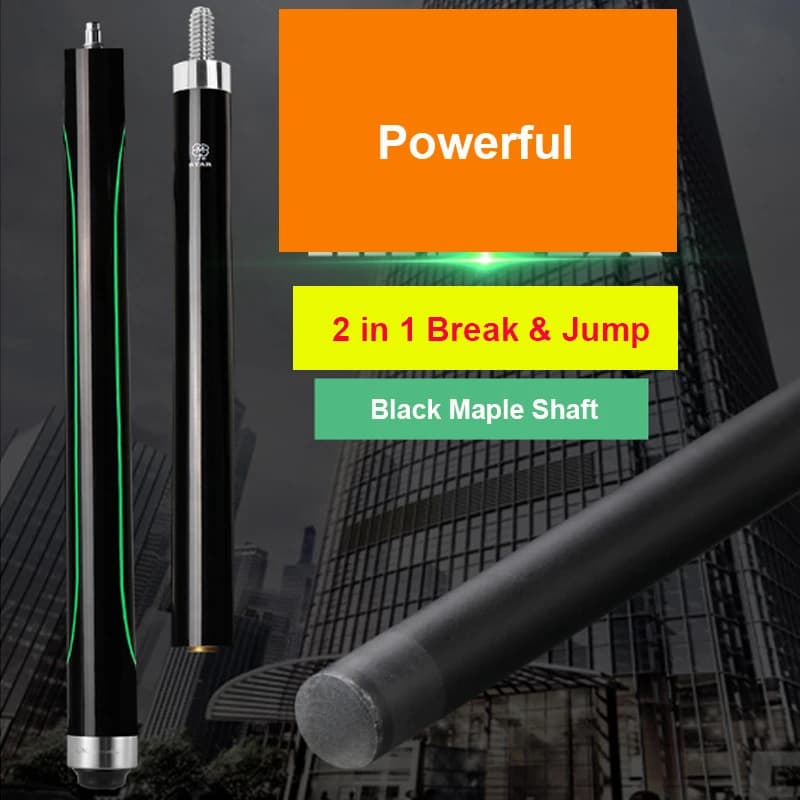 New MD Black Shaft 2 in 1 biliardo Break Jump Cue 13mm Tip China Green Red Color 2021