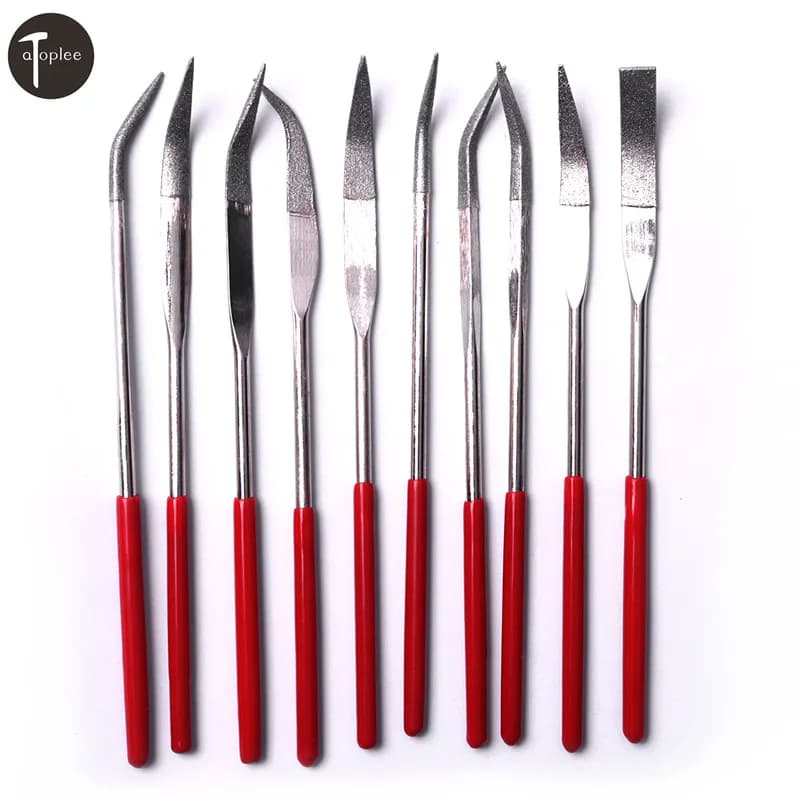 Lima rotante in metallo duro da 10 pezzi Set di Lime per aghi diamantati da 160mm per Lime in metallo vetro giada intaglio in ceramica File artigianali utensili a mano