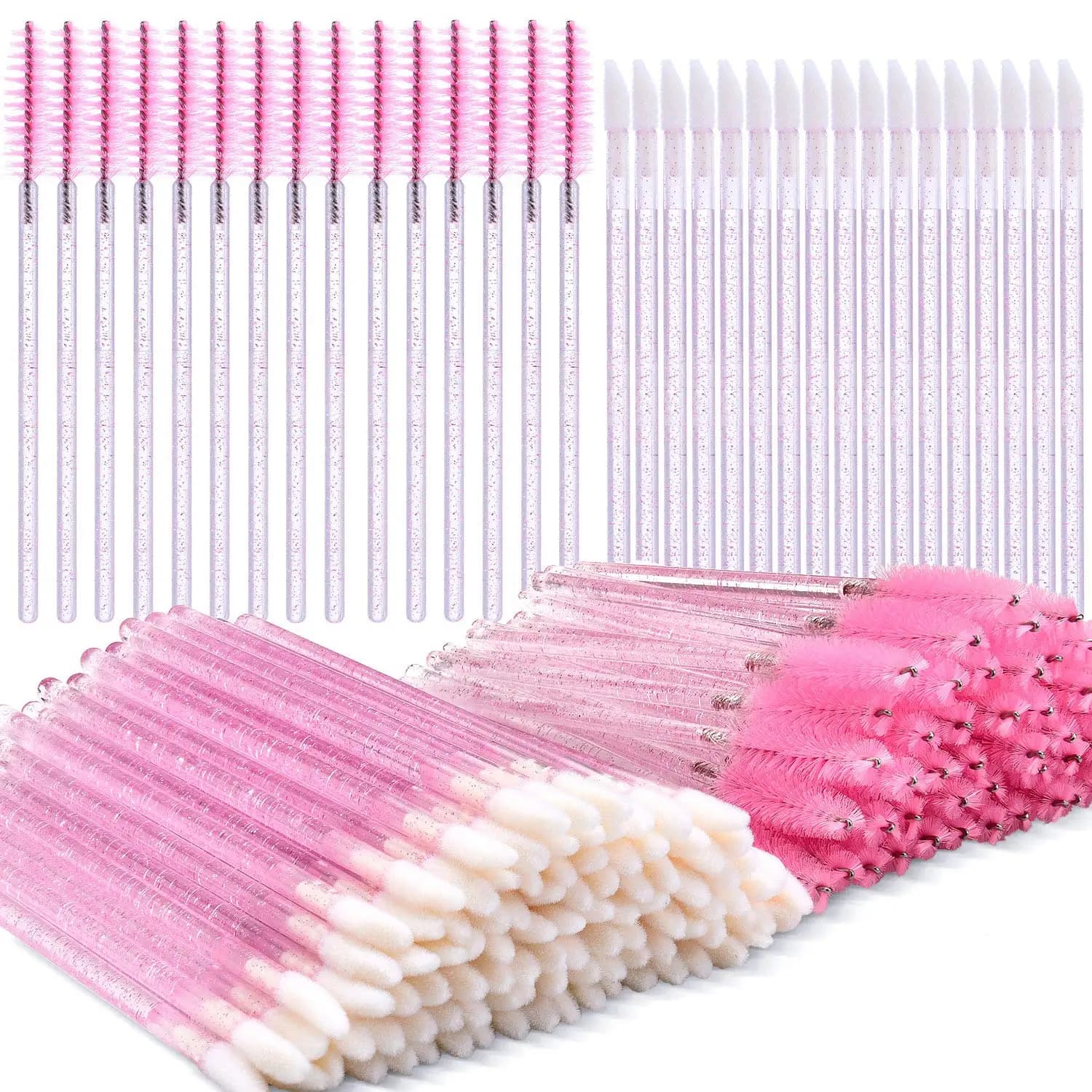 100 pcs Crystal Eyelash Brush Brushes For Lip Mascara Bacchette Extension Microbrush Eyelash Lips And Drop Gloss Makeup Tool