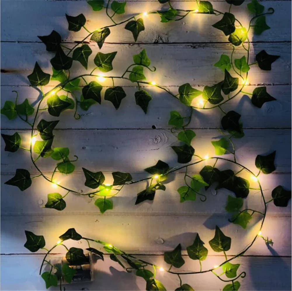2M 20 LED luci di stringa di edera artificiale foglia verde vite fata luci lampada di ghirlanda decorativa per la casa per la decorazione del soggiorno di natale