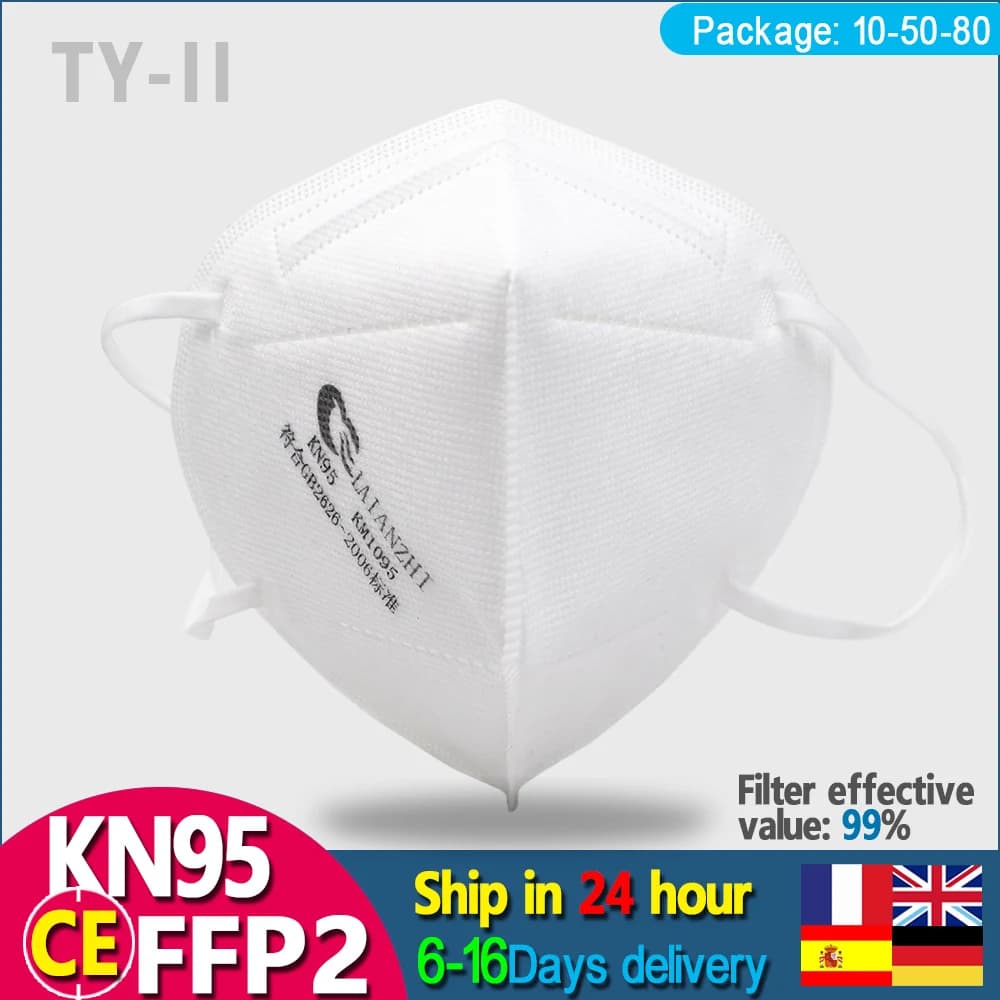 LAIANZHI 50 pz FFP2 maschere CE maschera protettiva pm2.5 maschera igiene consegna rapida maschera sportiva maschera respiratore maschera bocca KN95