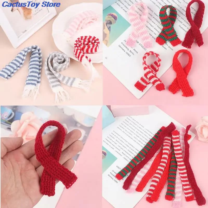 1PC vestiti regalo di natale per bambini 1/6 accessori per bambole sciarpa fatta a mano per cappello di natale per Barbie sciarpa per cappello di moda carina per bambola